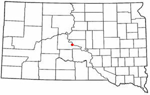 Locator map of Fort Pierre