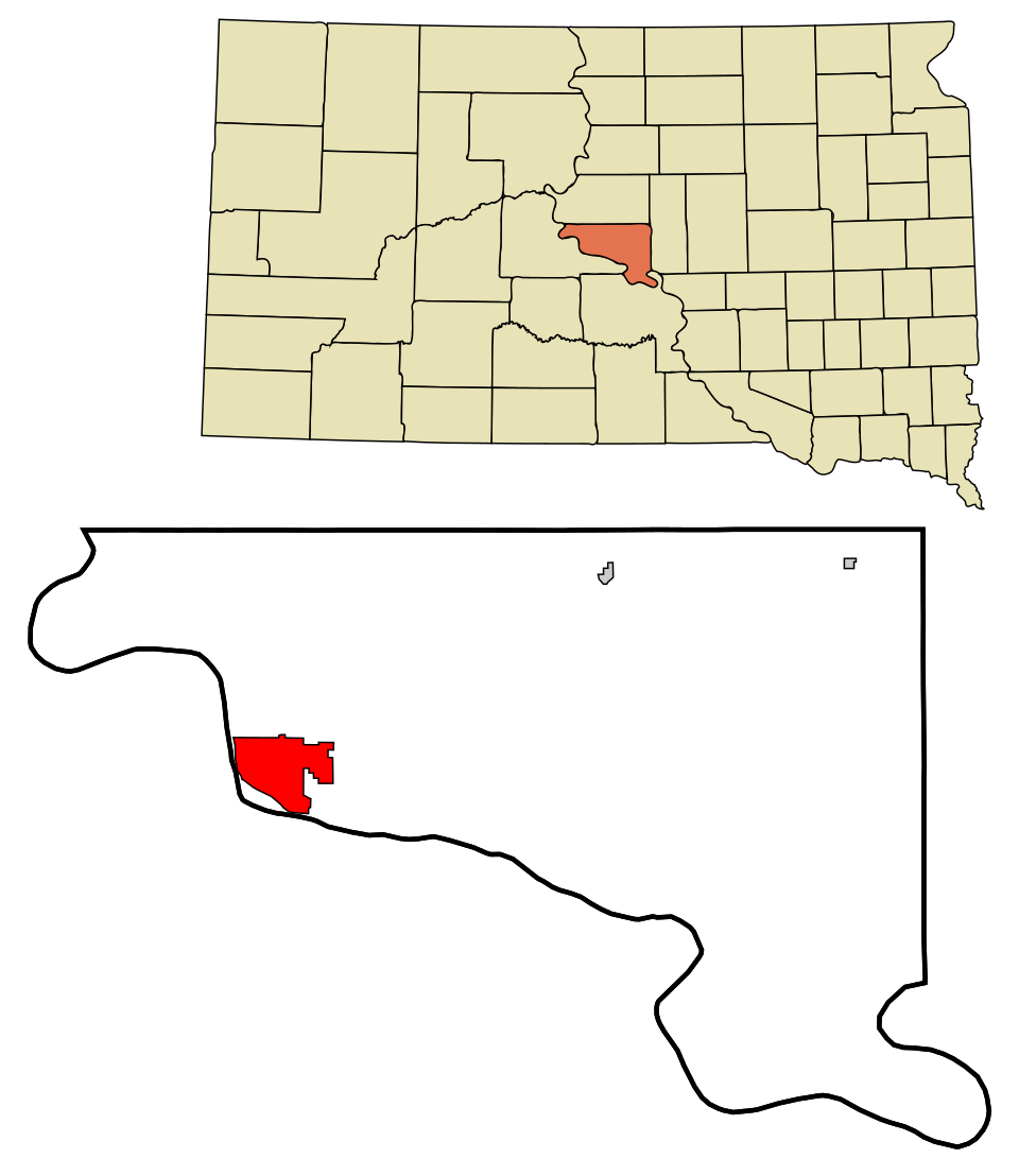 Locator map of Pierre