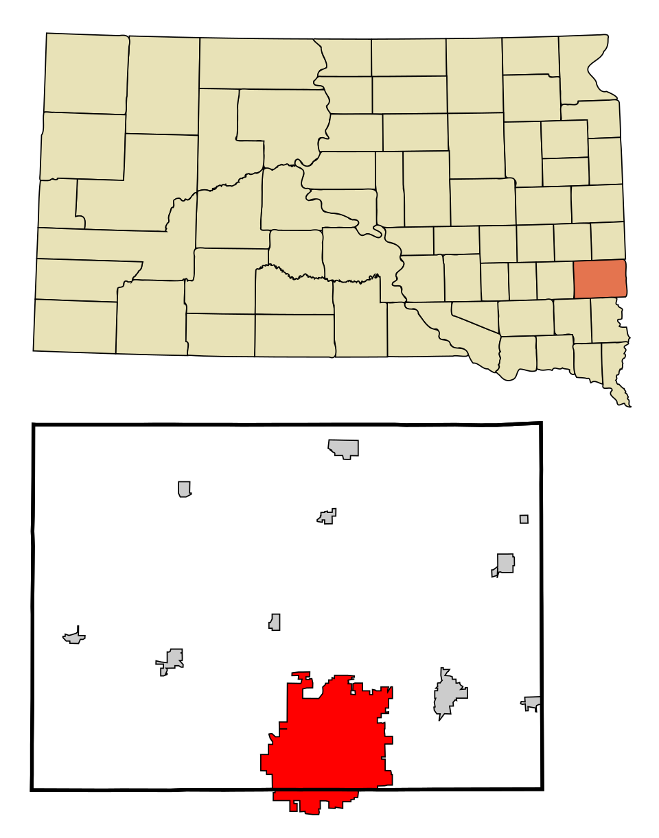 Locator map of Sioux Falls