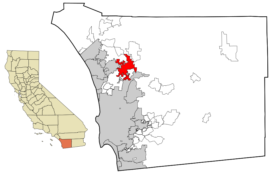 Locator map of Escondido