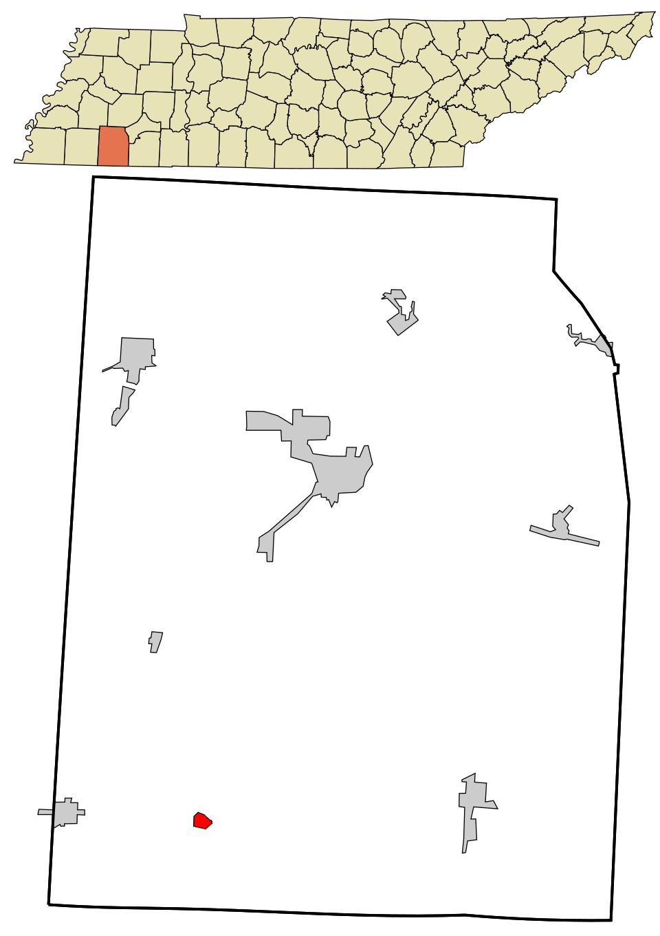 Locator map of Saulsbury