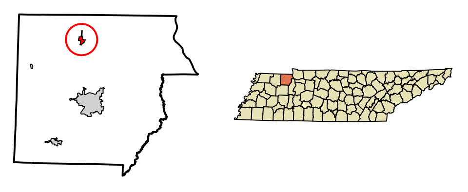 Locator map of Puryear