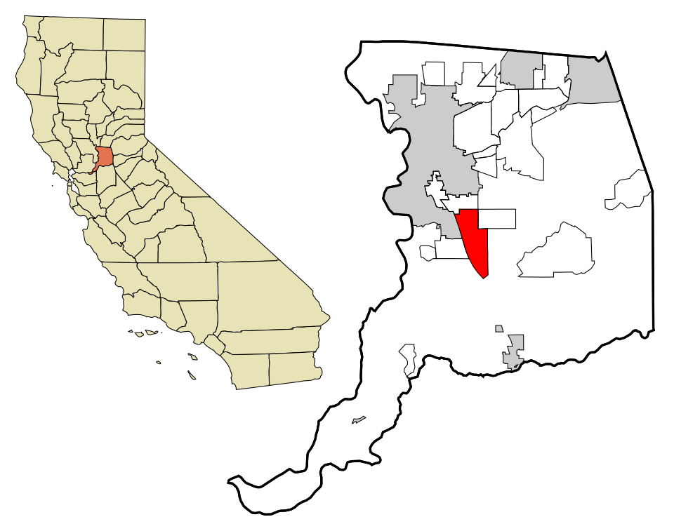 Locator map of Elk Grove