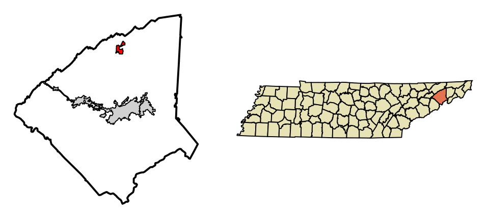 Locator map of Baileyton