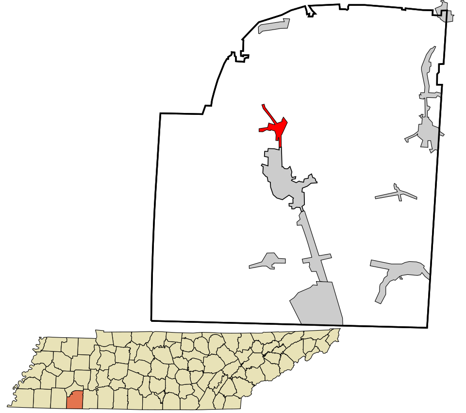 Locator map of Bethel Springs