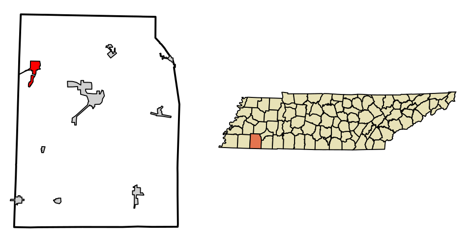 Locator map of Whiteville