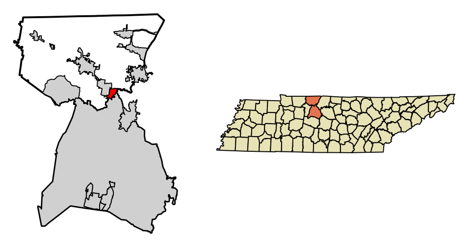 Locator map of Ridgetop