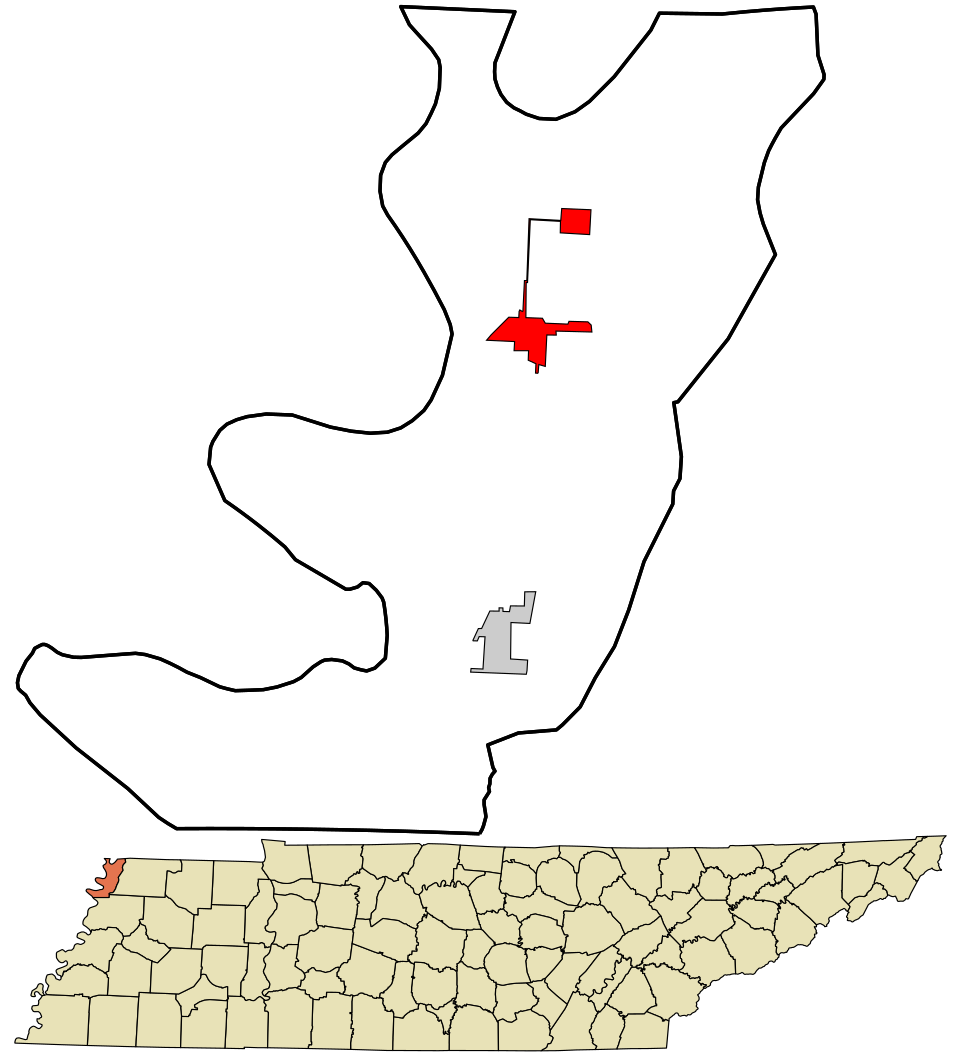 Locator map of Tiptonville