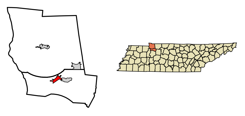 Locator map of Tennessee Ridge