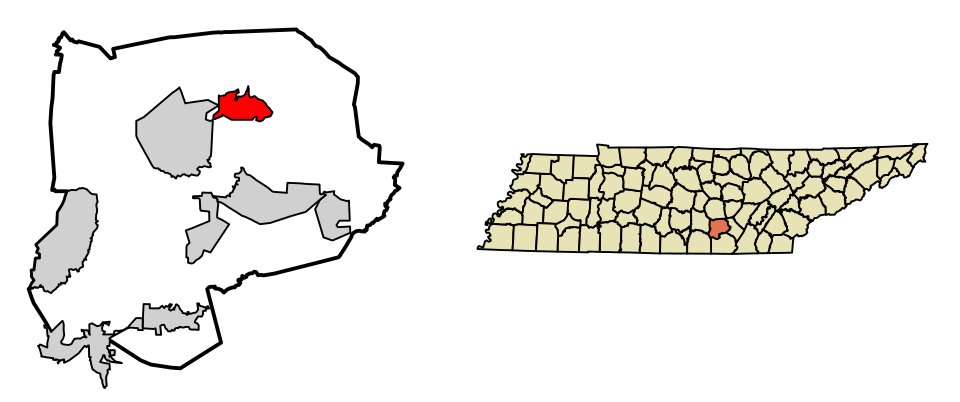 Locator map of Beersheba Springs