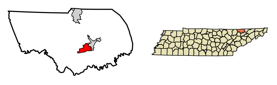 Locator map of New Tazewell