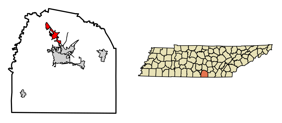 Locator map of Estill Springs