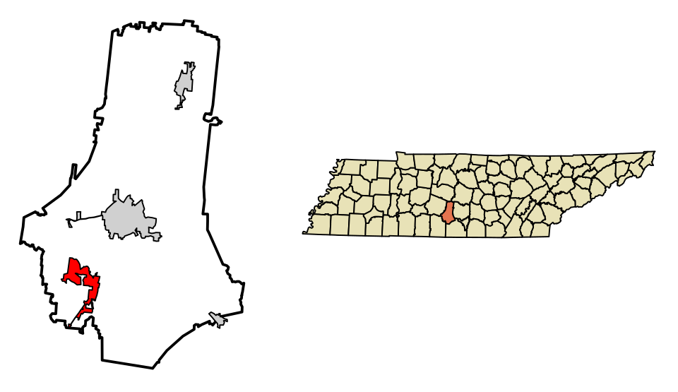 Locator map of Cornersville