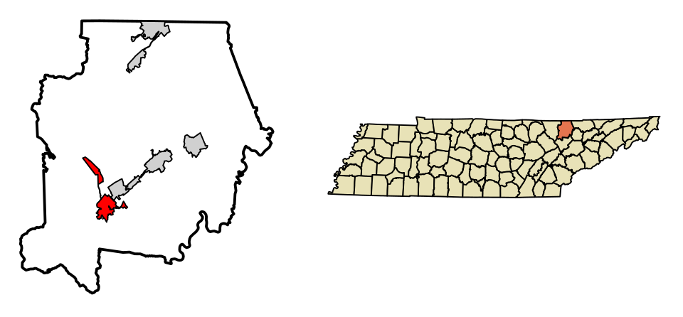 Locator map of Caryville