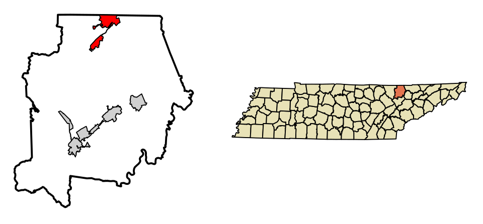 Locator map of Jellico