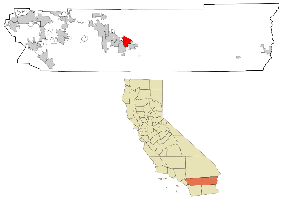 Locator map of Indio