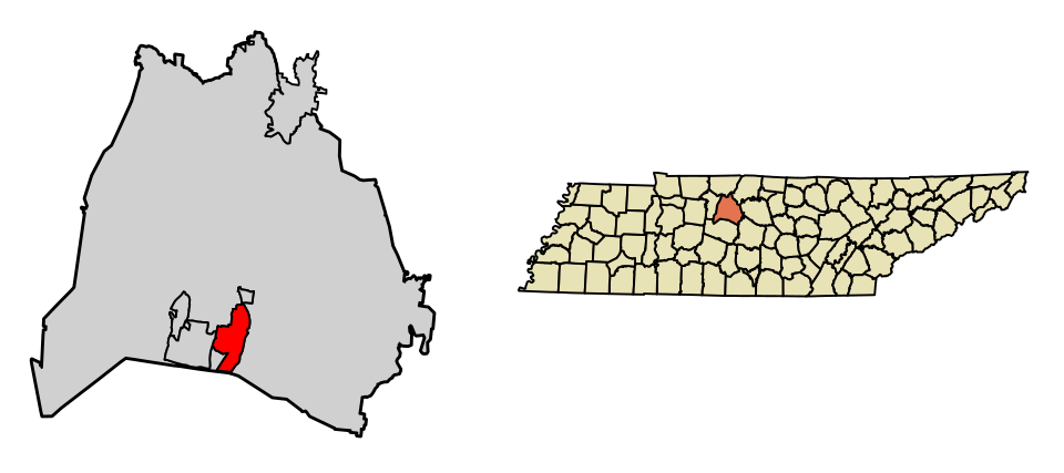 Locator map of Oak Hill