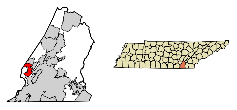 Locator map of Signal Mountain