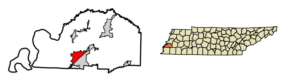 Locator map of Munford