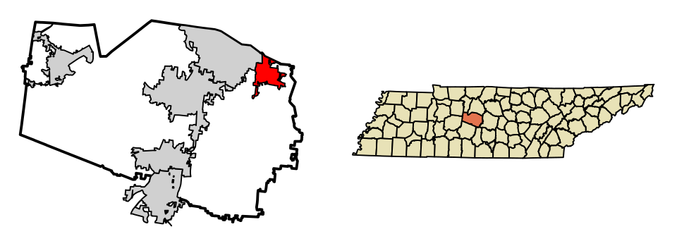 Locator map of Nolensville