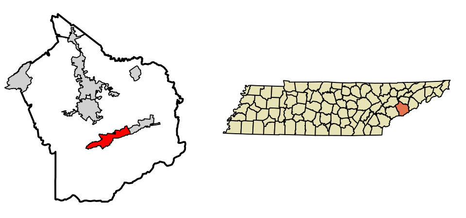Locator map of Gatlinburg