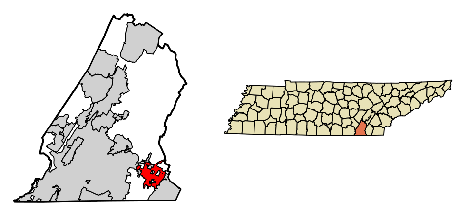 Locator map of Collegedale