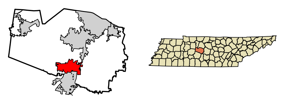 Locator map of Thompson's Station