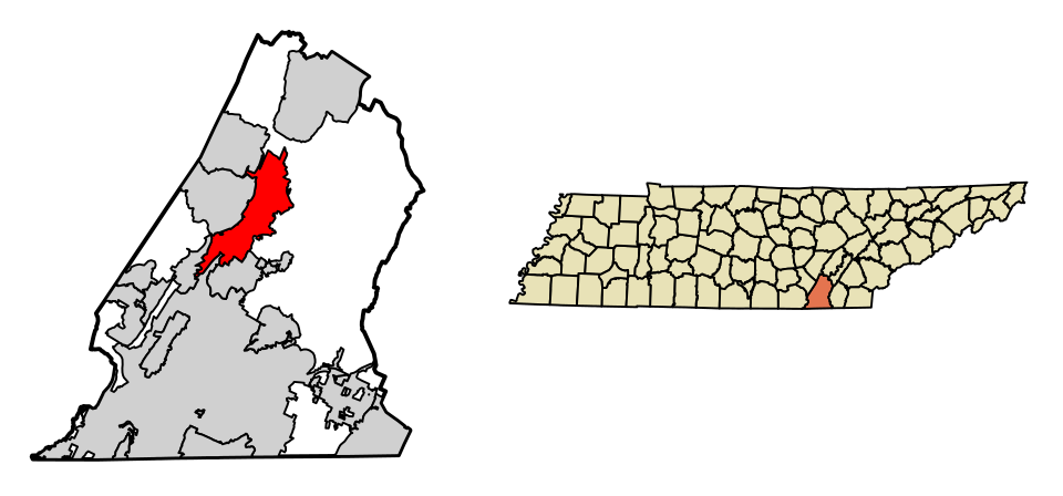 Locator map of Soddy-Daisy