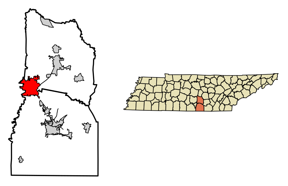 Locator map of Tullahoma