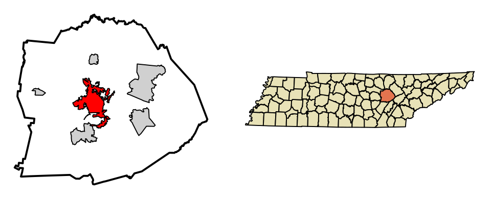 Locator map of Crossville