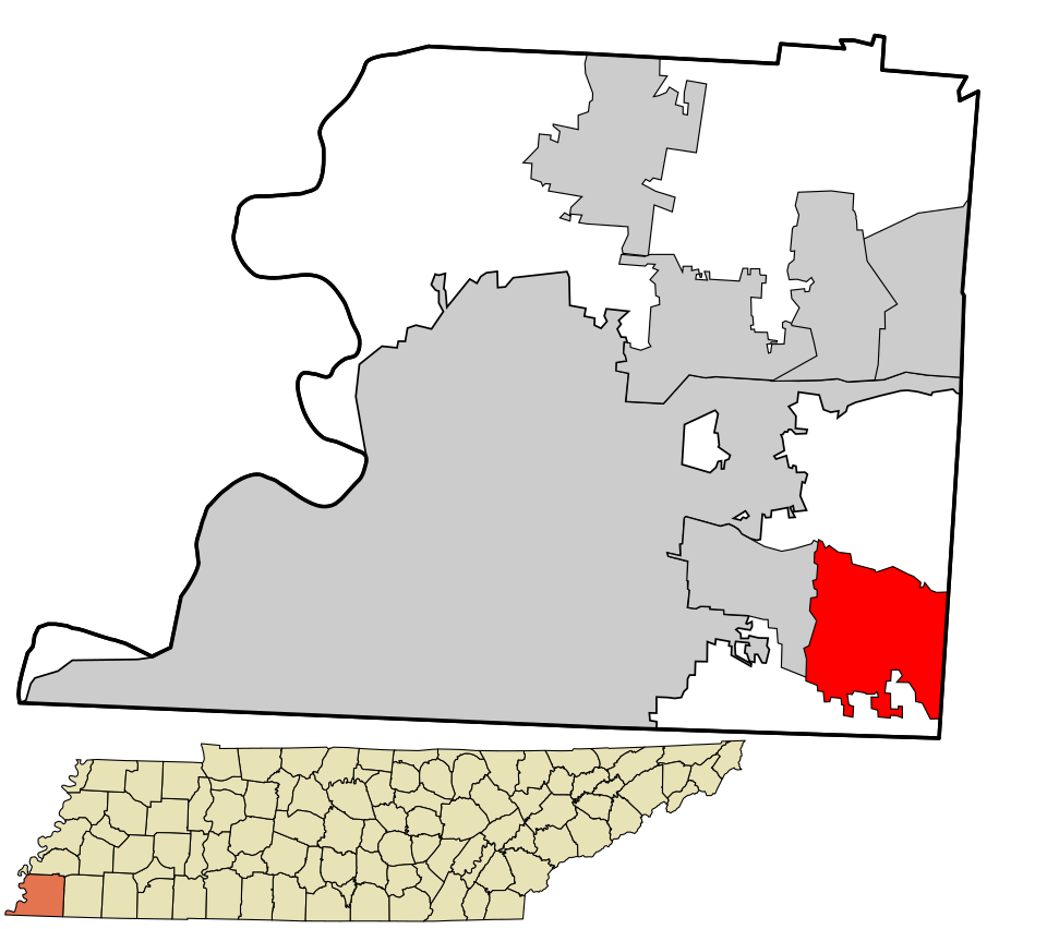 Locator map of Collierville