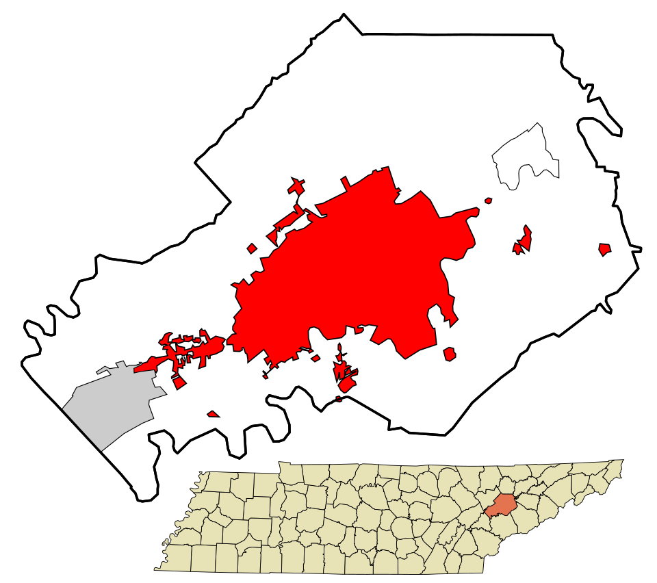 Locator map of Knoxville