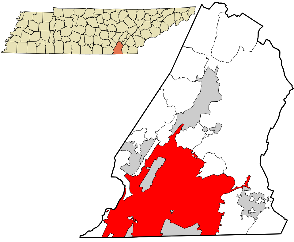 Locator map of Chattanooga