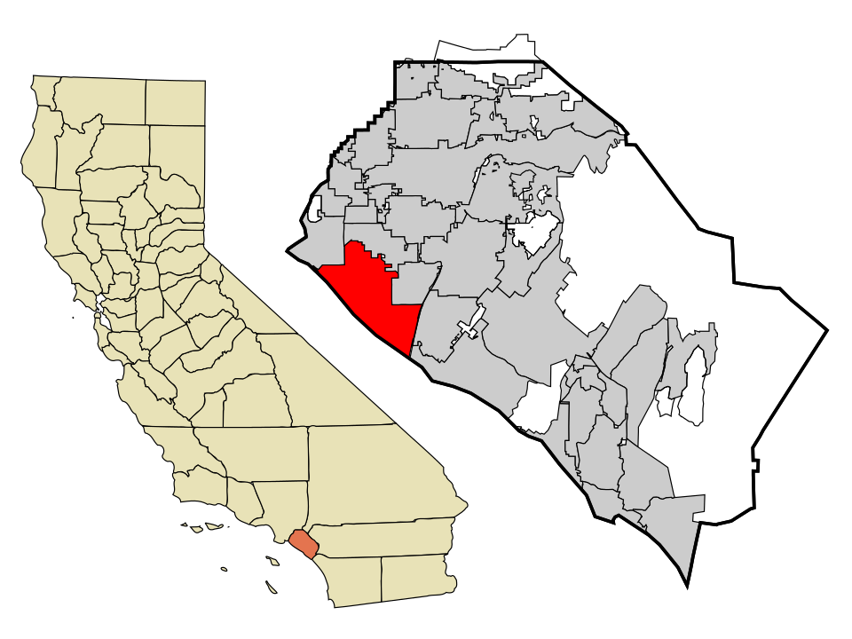 Locator map of Huntington Beach