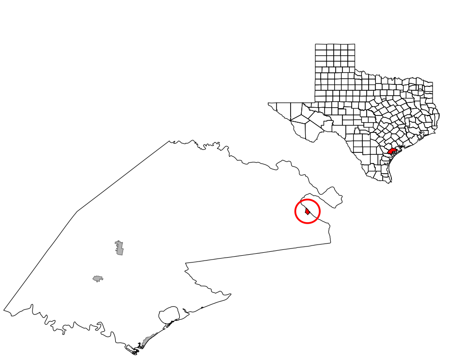 Locator map of Austwell