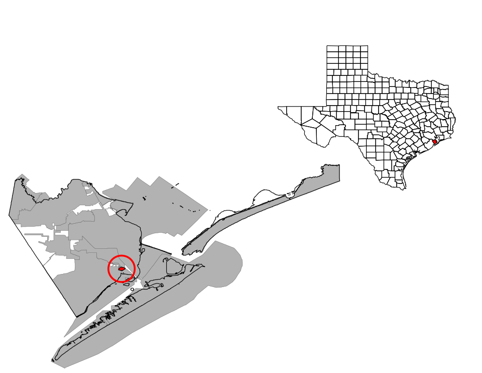 Locator map of Bayou Vista