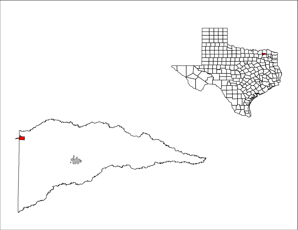 Locator map of Pecan Gap