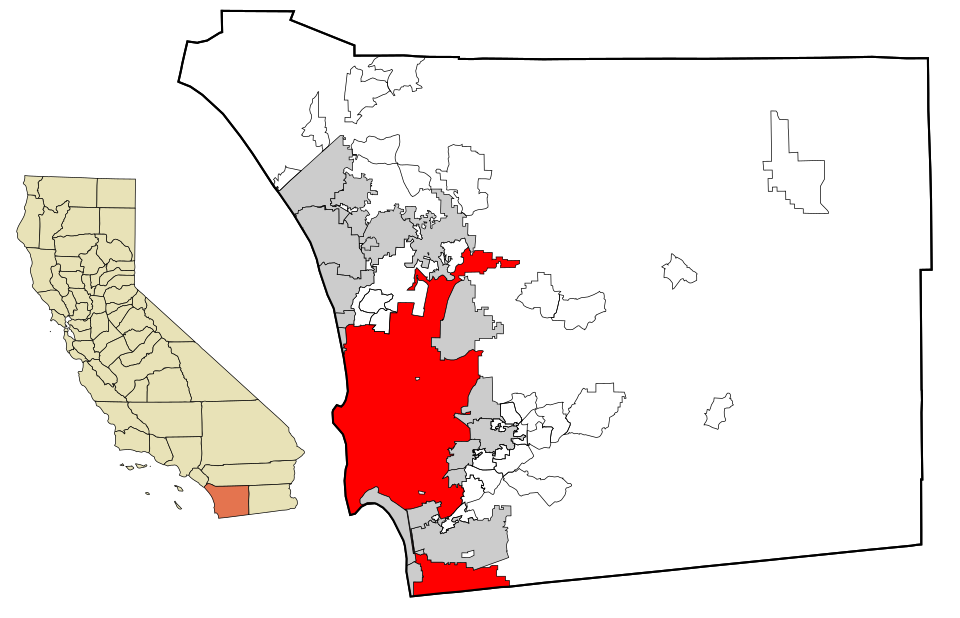 Locator map of San Diego