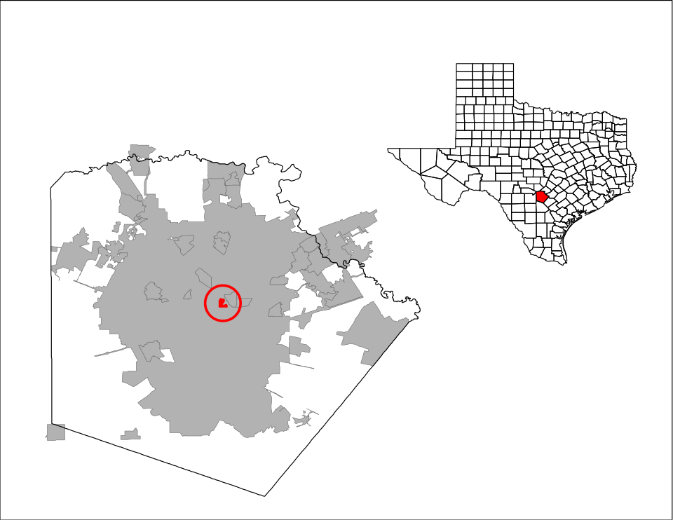 Locator map of Olmos Park