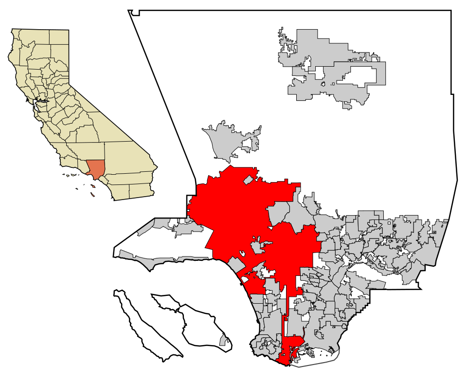 Locator map of Los Angeles