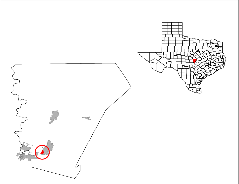 Locator map of Meadowlakes
