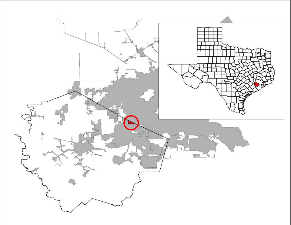 Locator map of Meadows Place