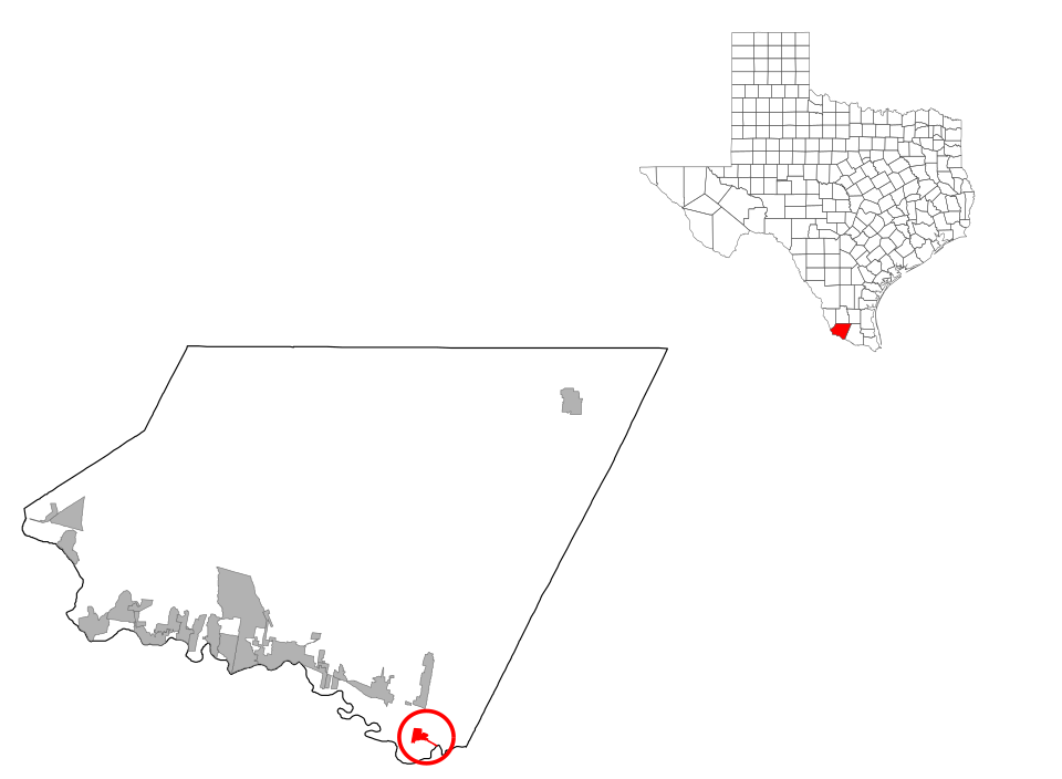 Locator map of La Grulla