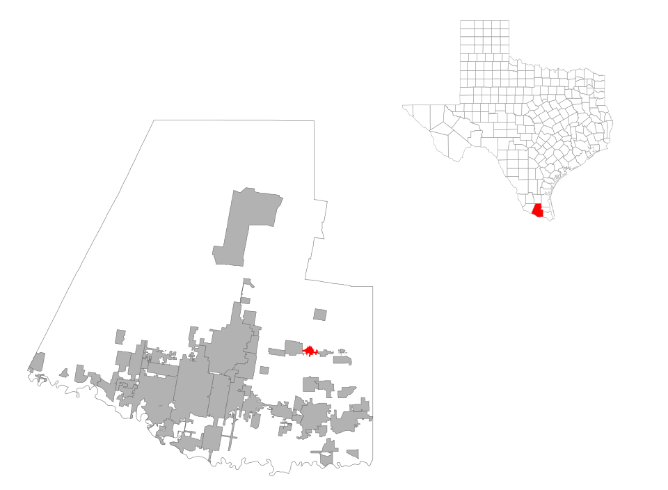 Locator map of Edcouch