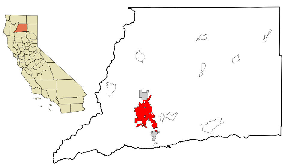 Locator map of Redding