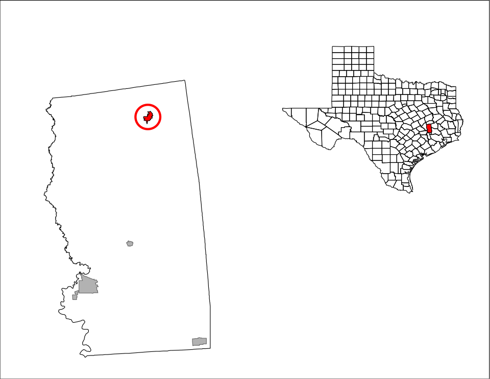 Locator map of Bedias