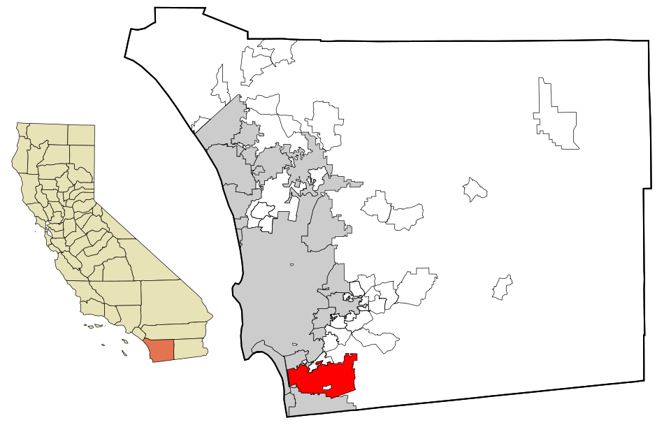 Locator map of Chula Vista