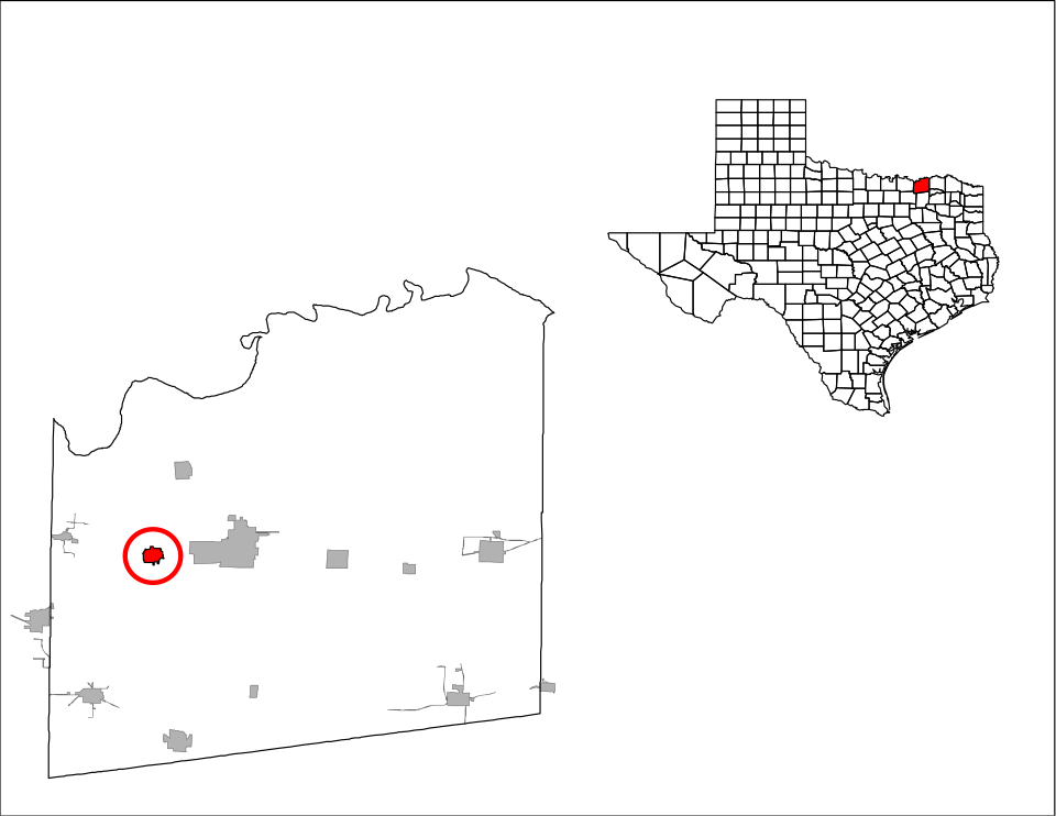 Locator map of Ector