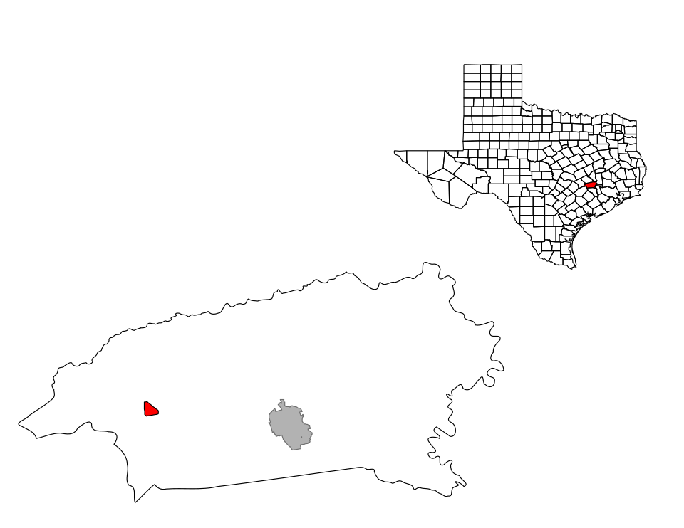 Locator map of Burton