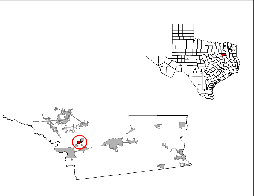 Locator map of Caney